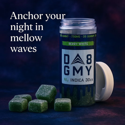 Delta-8 Indica Gummies 750mg – Berry White Sleep & Relaxation | 30ct Indica Edibles by A Gift From Nature