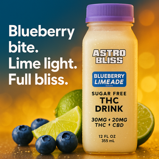 Astro Bliss Blueberry Limeade – 30mg THC + 20mg CBD Nano-Infused Lemonade
