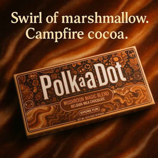 Polkadot S’more Fun | Buy 10,000mg Gourmet Mushroom Chocolate Bar