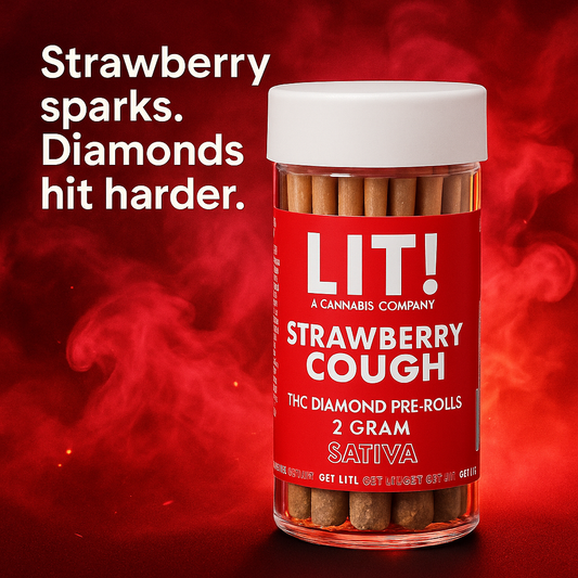 LIT THC Diamond 2 g Pre‑Rolls – Strawberry Cough (Liquid Diamonds Infused)
