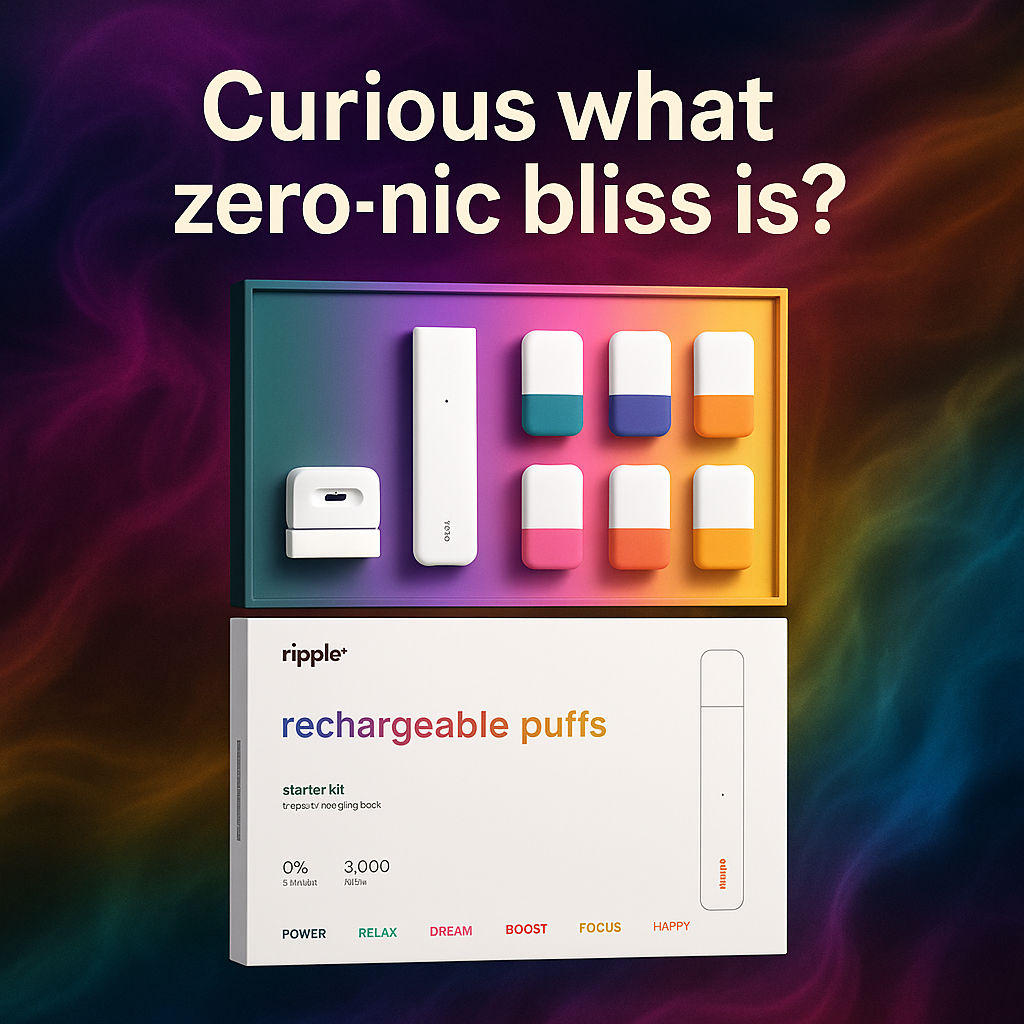 Buy Ripple+ Rechargeable Aroma Diffuser Starter Kit – Zero Nicotine + 6 Pods & USB‑C Dock