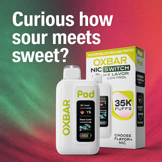 Buy Watermelon Savage Patch – OXBAR Nic Switch 35K Puff Disposable Vape w/ Adjustable Nicotine & Flavor Control