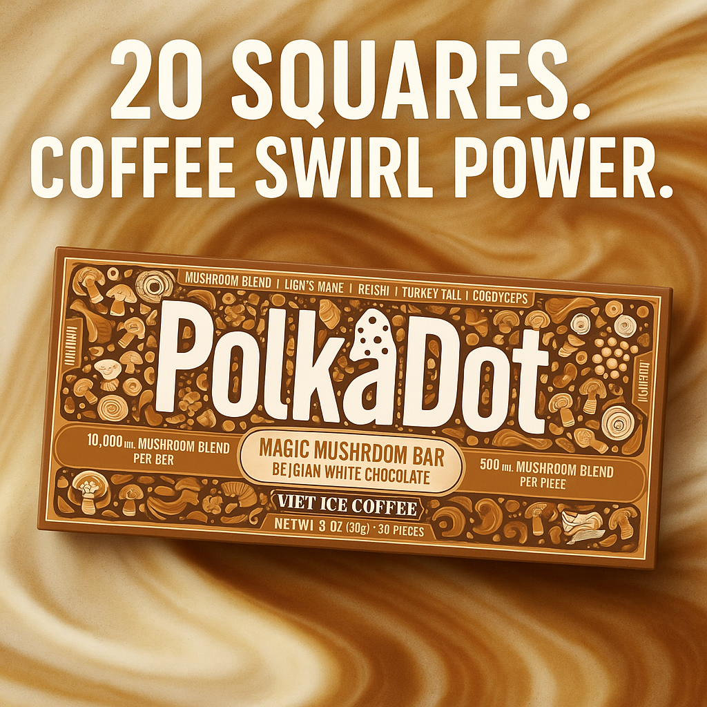 Polkadot Viet Ice Coffee | Buy 10,000mg Gourmet Mushroom Chocolate Bar
