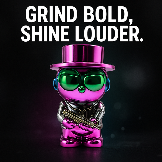 Morty Chrome Herb Grinder – 4-Piece Sculpted Toy-Inspired Design