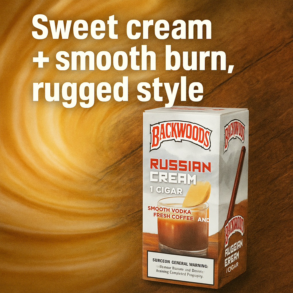 Backwoods Russian Cream Single Cigarillo – Infused Vodka, Coffee & Cream Flavor
