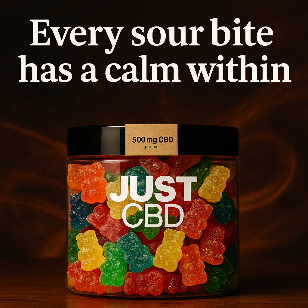 JustCBD Sour Gummy Bears – 500mg CBD | Mixed Fruit Flavors
