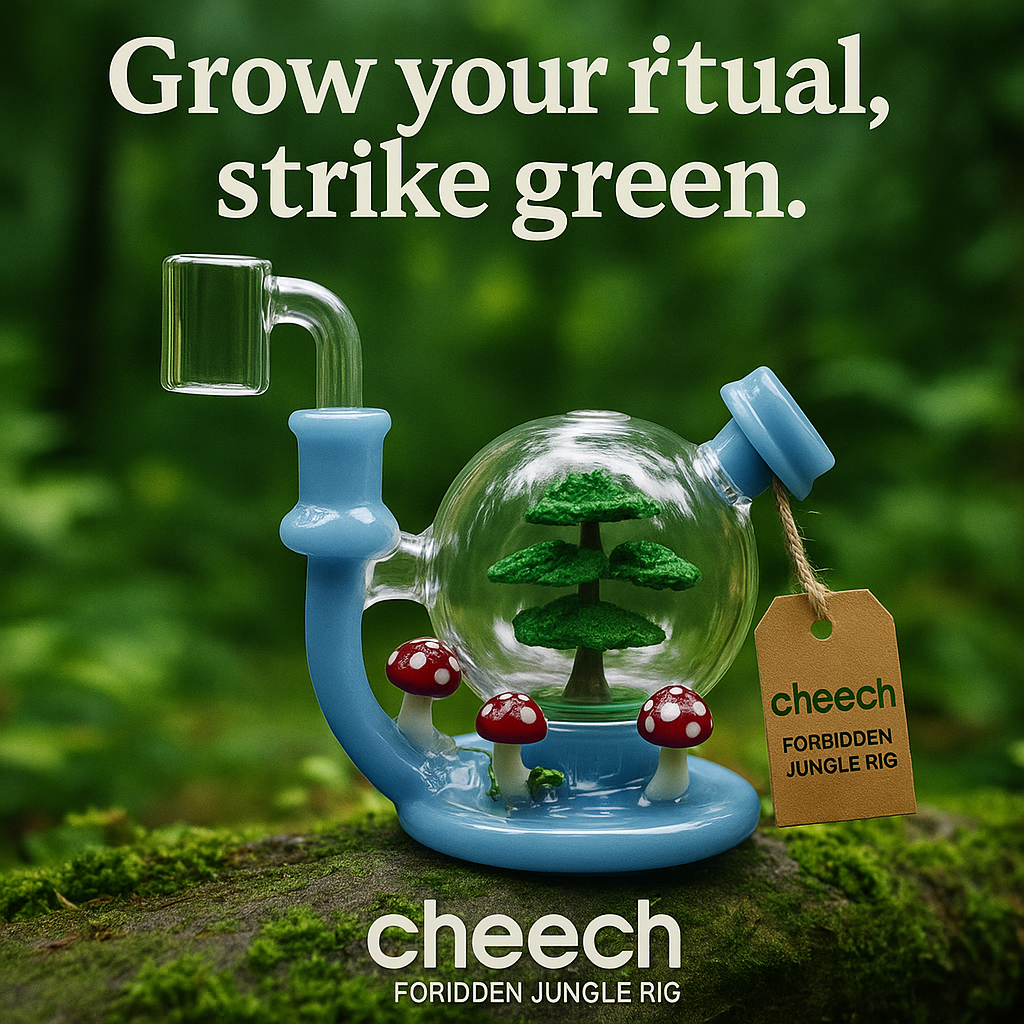 Cheech 5" Forbidden Jungle Rig Jade Blue - Premium Borosilicate Glass