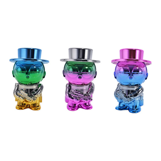 Creative Doll Chrome Herb Grinder – 4-Piece Sculpted Toy-Inspired Design