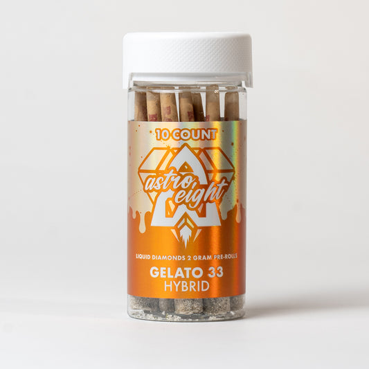 ASTRO EIGHT THCA LIQUID DIAMOND 2GRM PREROLL GELATO 33 (HYBRID)