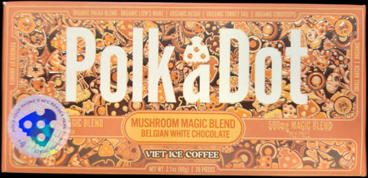 Polkadot Mushroom Chocolate – Viet Ice Coffee 500 mg | Functional Mushroom Chocolate Bar