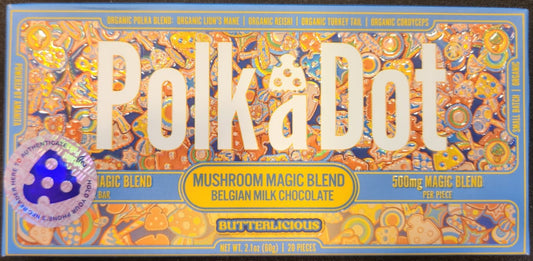 Polkadot Mushroom Chocolate – Butterlicious 500 mg | Functional Mushroom Chocolate Bar