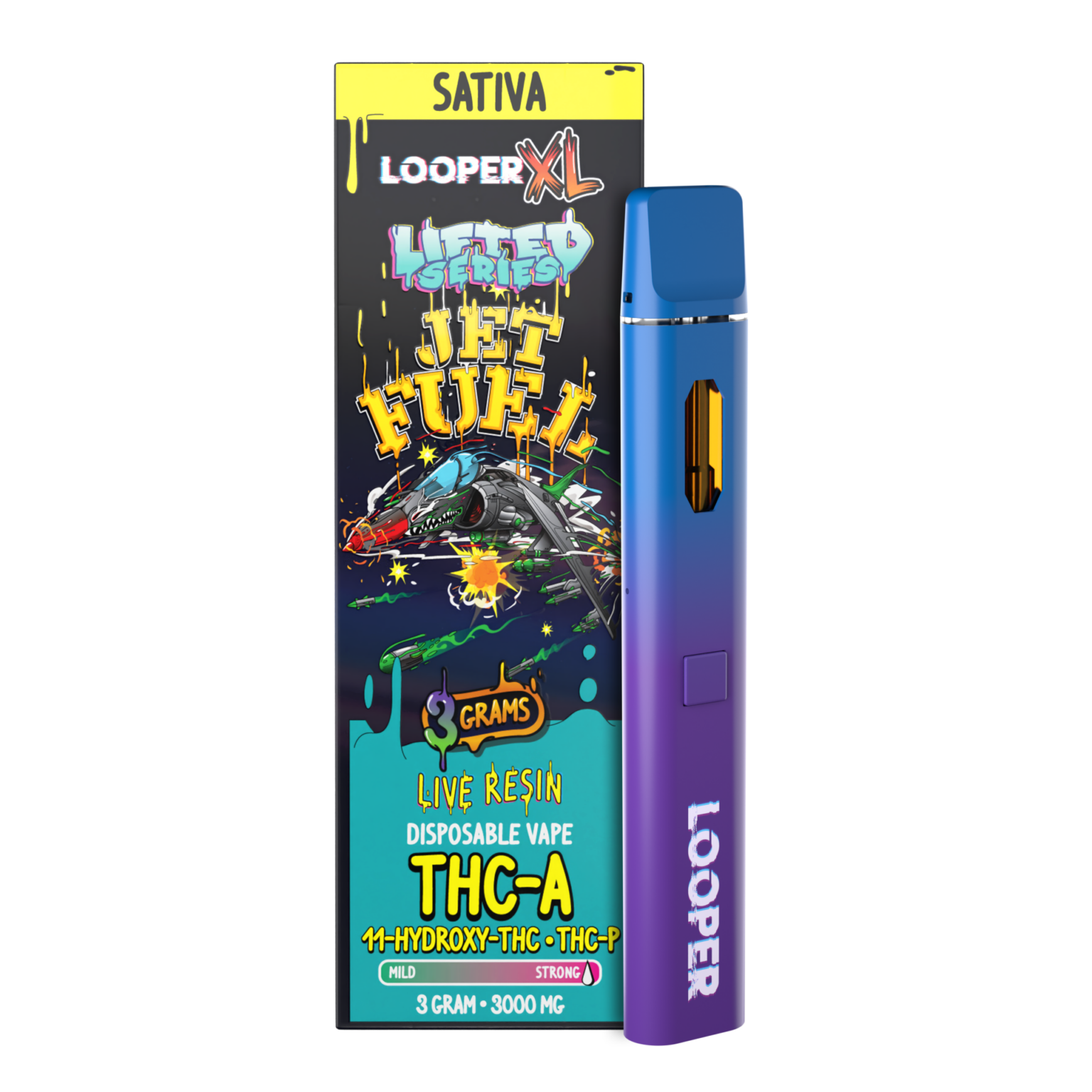 Looper Lifted LR 3G THCP Disposable Jet Fuel - Energizing Live Resin Sativa - Looper