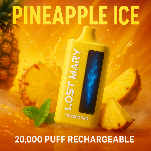 Pineapple Ice Lost Mary MO20000 PRO Vape – 20,000 Puff Rechargeable (5% Nicotine, Dual Mesh Coil)