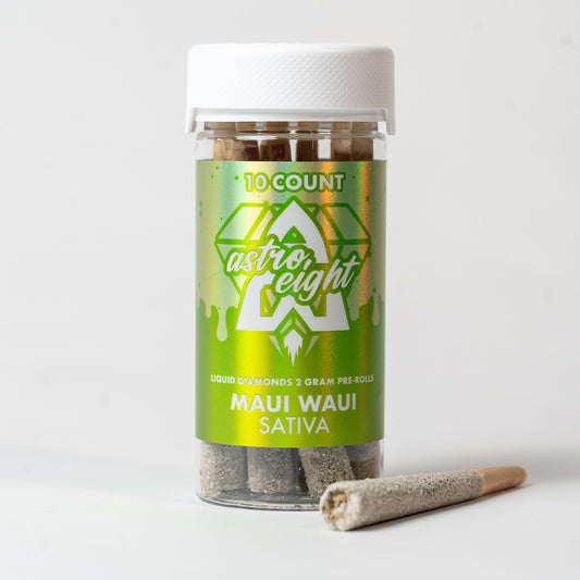 (10ct Jar) ASTRO EIGHT THCA LIQUID DIAMOND 2GRM PREROLL MAUI WAUI (SATIVA)