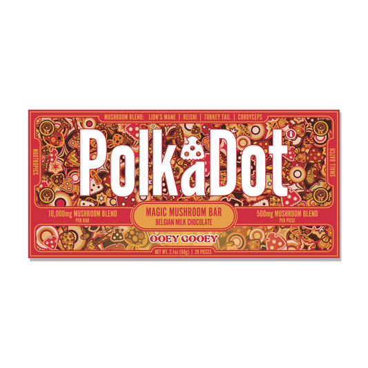 Polkadot Mushroom Chocolate – Ooey Gooey 500 mg | Functional Mushroom Chocolate Bar