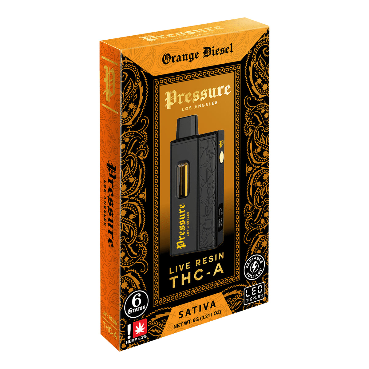 Pressure Orange Diesel – 6g THC-A | Potent Sativa Disposable Vape