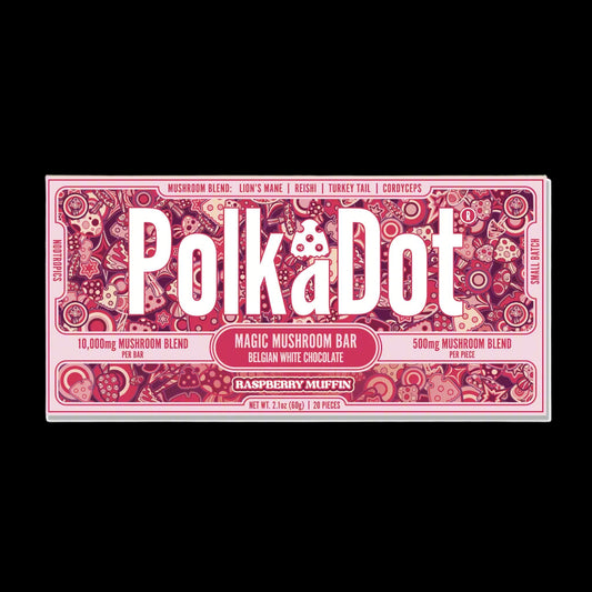 PolkaDot Raspberry Muffin | Buy 10,000mg Gourmet Mushroom Chocolate Bar