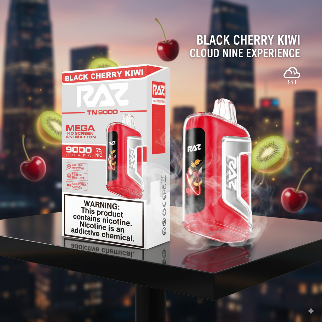 RAZ Black Cherry Kiwi TN9000 – Premium Bold Fruit 9000 Puff Disposable