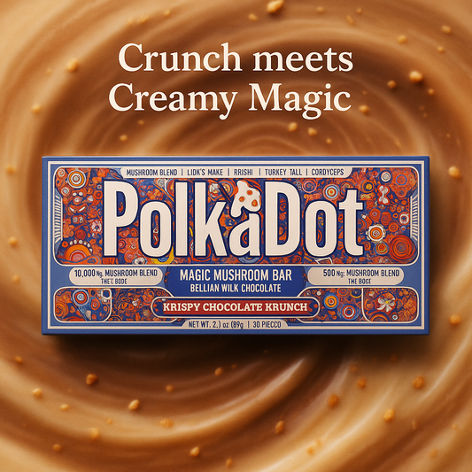 PolkaDot Creamy Krispy Chocolate Krunch | Buy 10,000mg Gourmet Mushroom Chocolate Bar
