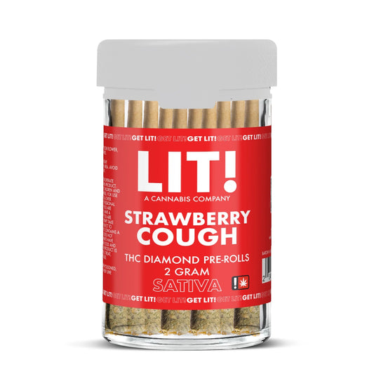 LIT THC Diamond 2 g Pre‑Rolls – Strawberry Cough (Liquid Diamonds Infused)