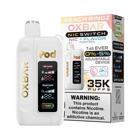 Buy Peach Ringz – OXBAR Nic Switch 35K Puff Disposable Vape w/ Adjustable Nicotine & Flavor Control