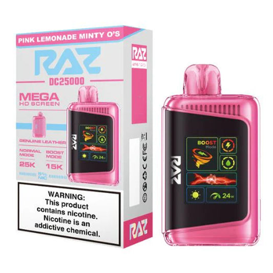 Buy RAZ LTX 25K Pink Lemonade Minty O’s – 25,000‑Puff Rechargeable Disposable Vape
