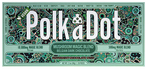 Polkadot Mushroom Chocolate – Peppermint Chocolate Chip 500 mg | Functional Mushroom Chocolate Bar