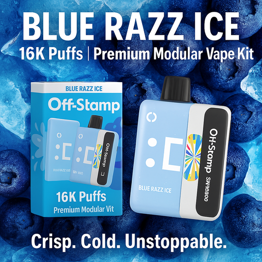 Off-Stamp SW16000 Blue Razz Ice - Premium Modular Vape Kit 16K Puffs