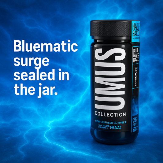 Half Bak’d Bluematic Razz 25ct – 420 mg Sumo Gummies | 10,000 mg THC-A/THC-P/D8