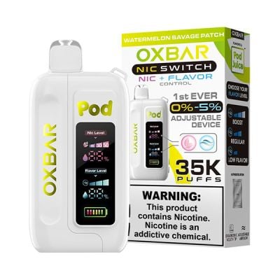 Buy Watermelon Savage Patch – OXBAR Nic Switch 35K Puff Disposable Vape w/ Adjustable Nicotine & Flavor Control