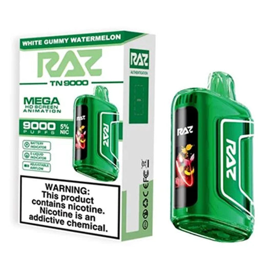 Buy RAZ TN9000 White Gummy Watermelon – 9000‑Puff Rechargeable Disposable Vape
